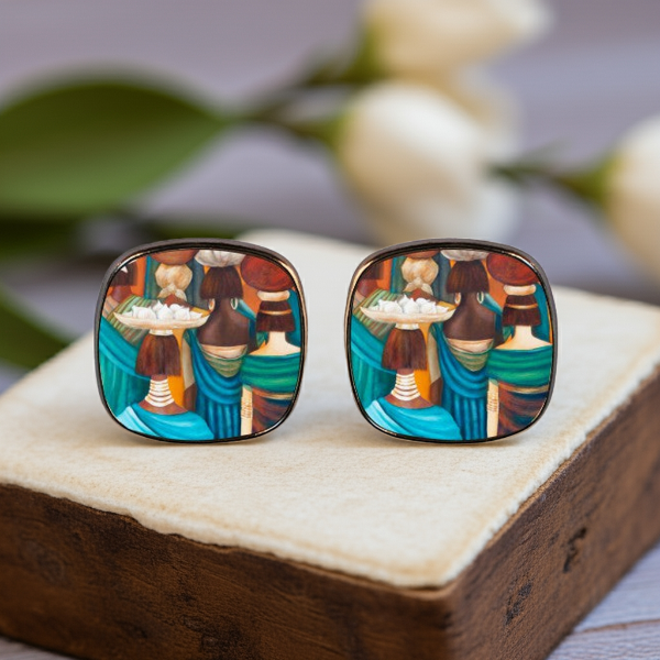 Hamba unique square stud earrings South Africa