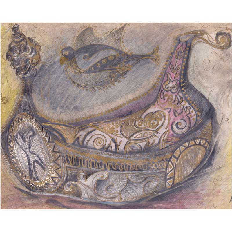 Symbolic contemporary art. medieval boat by Idalet