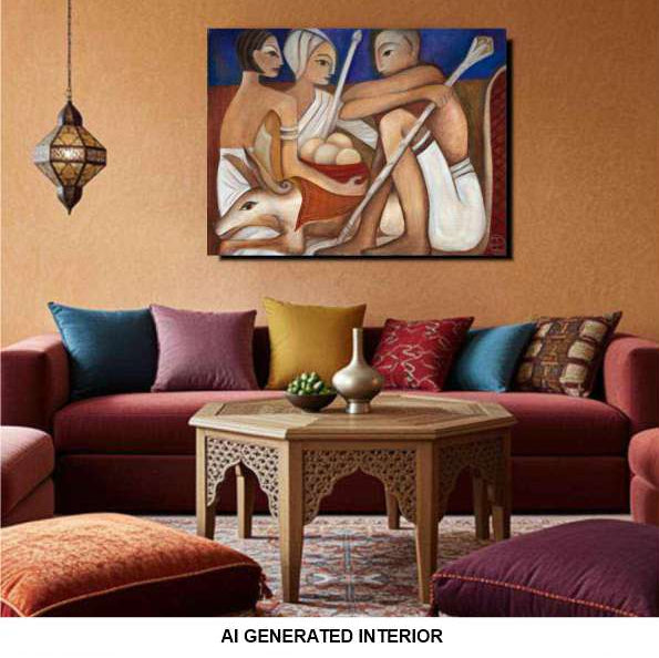 2001 - Moroccan Encounter - fine art painting of people
