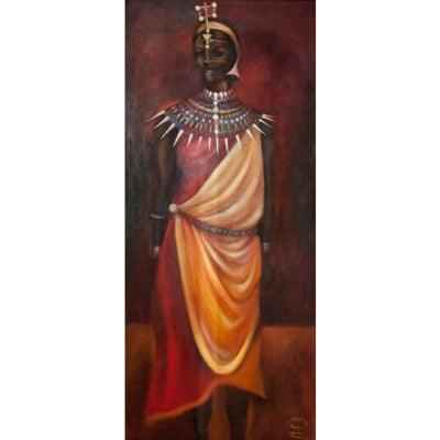 2002 Vibrant African Art Portrait - Maasai Magic for Your Home