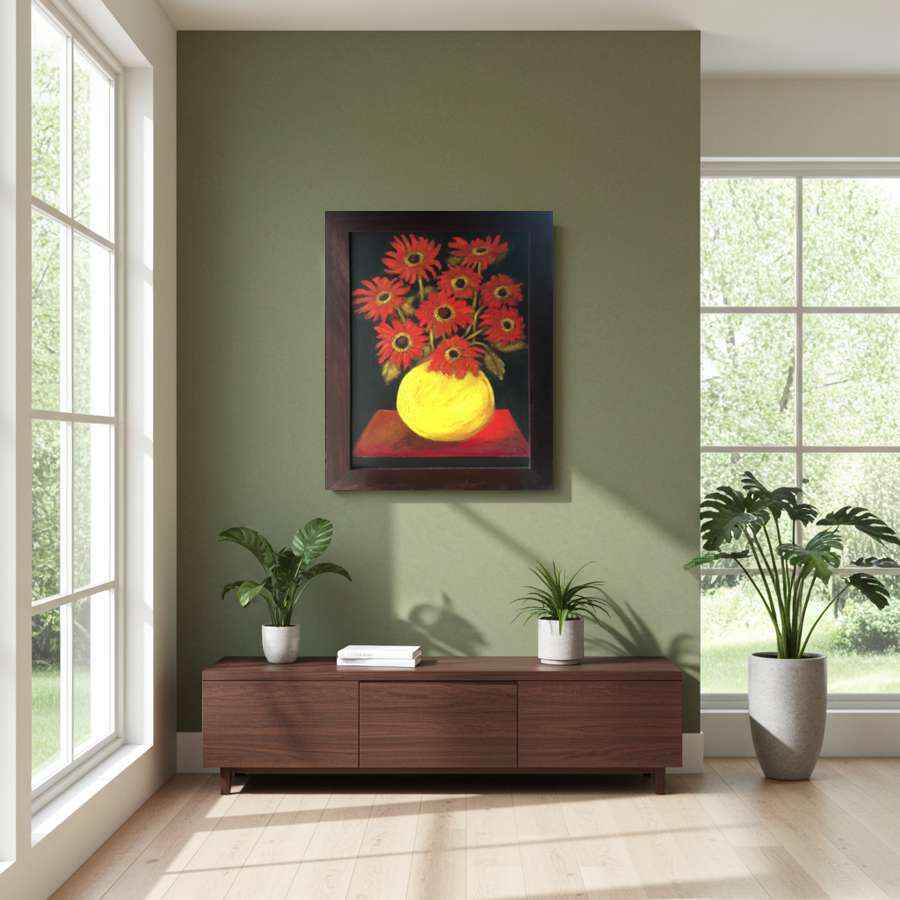 2003 Elevate Your Decor with Our Red Daisies Fine Art Painting