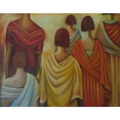 2005 Captivating Fine Art Painting of Women - 'Follow Me'
