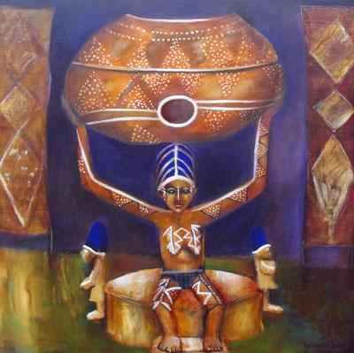 2005 - Traditional painting of a Yoruba Sculpture