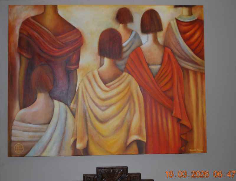 2005 Captivating Fine Art Painting of Women - 'Follow Me'