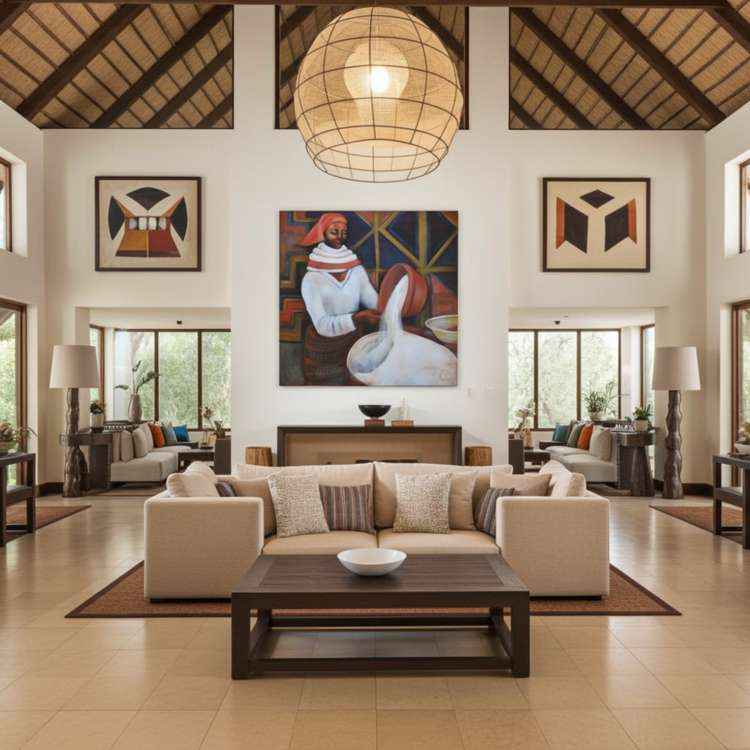 2005 Stunning Fine Art Ethnic Painting - Inner Wall