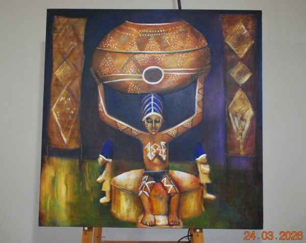2005 - Traditional painting of a Yoruba Sculpture