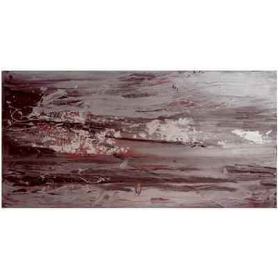 2007 Elevate Your Space with Our Stunning Abstract Seascape Artwork in Maroon and Silver