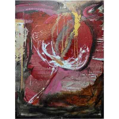 2007 - Magenta Night II - Floral abstract artwork in pink