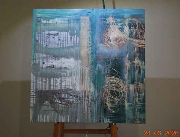 2007 - Green Gables - opulent abstract wall art on canvas