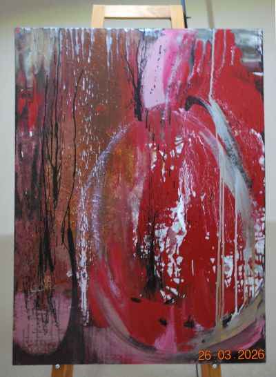 2007 - Magenta Night III - large abstract wall art on canvas