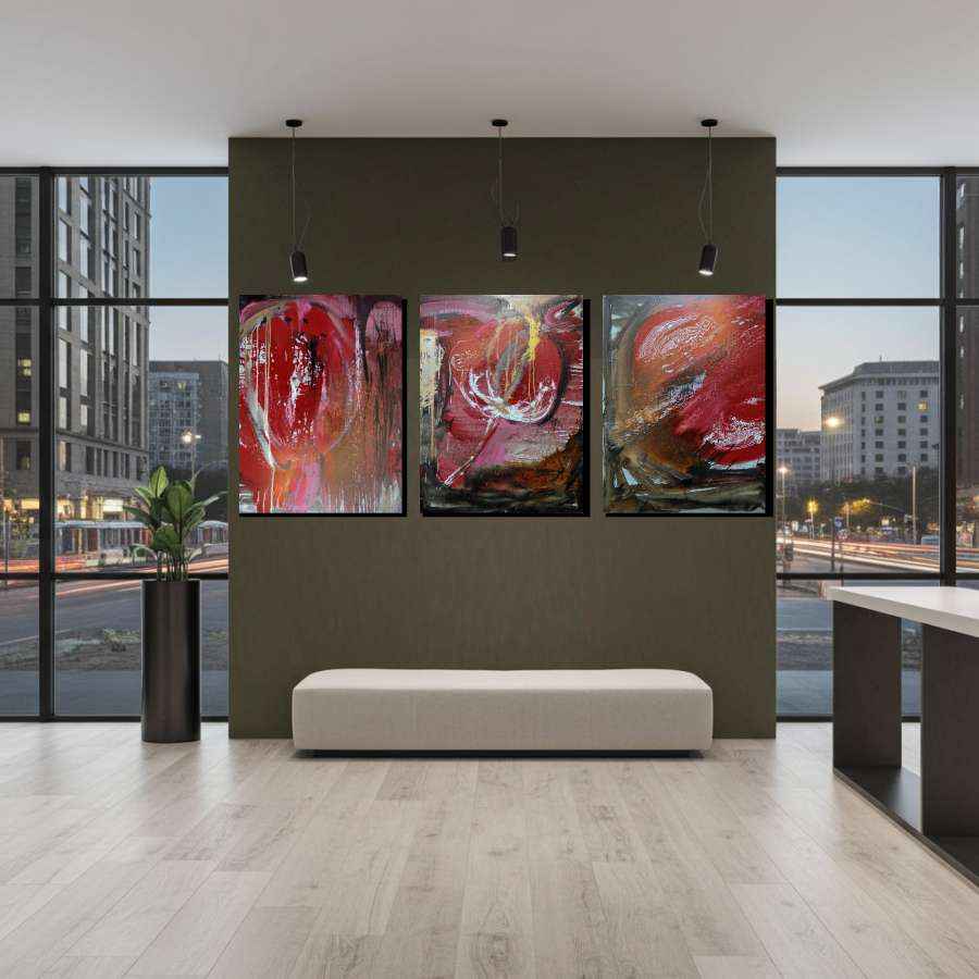 2007 - Magenta Night III - large abstract wall art on canvas