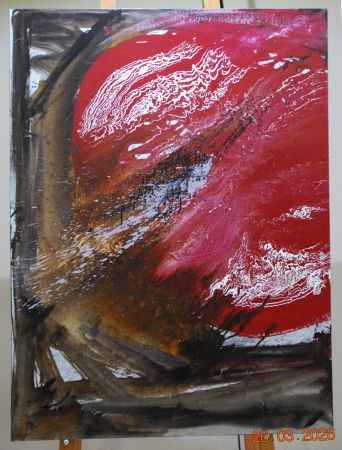 2007 - Magenta Night I - large abstract wall art on canvas
