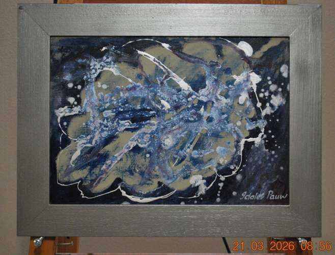 2008 Modern Leaf Painting - Silver Leaves II: Elevate Your Space with Nature's Beauty