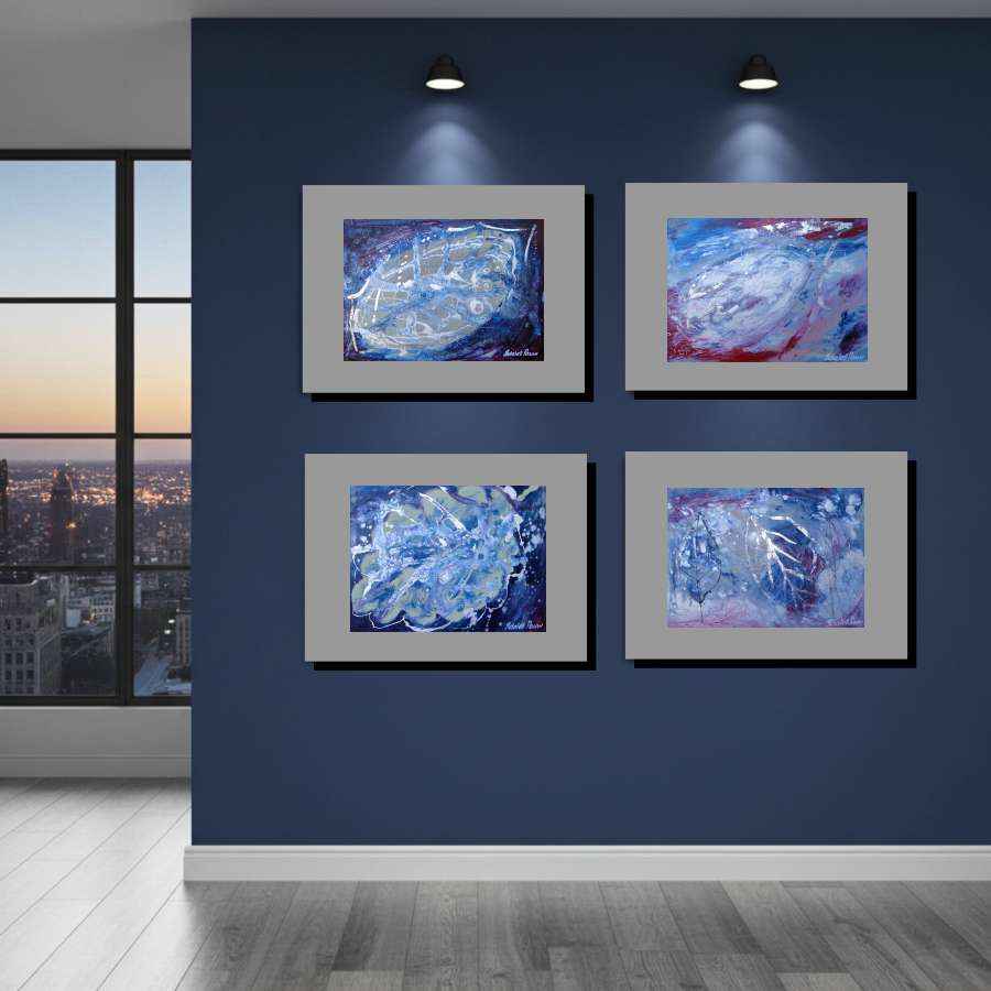 2008 Elevate Your Space with Modern Leaf Wall Art – Silver Leaves IV