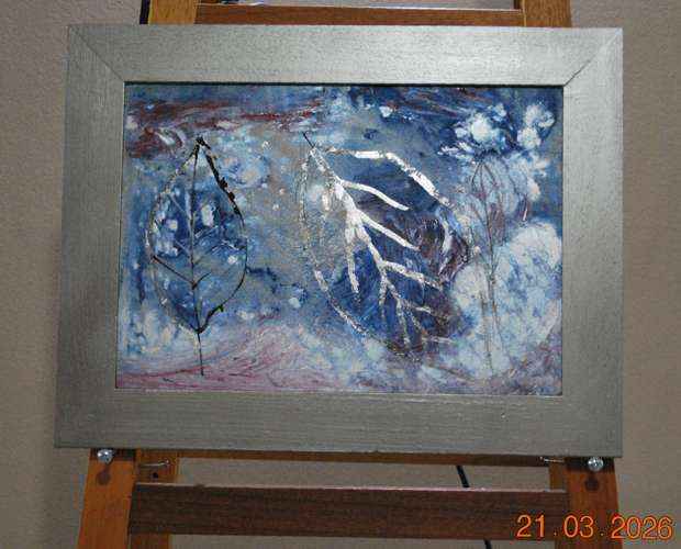 2008 Transform Your Space with Silver Leaves I - Contemporary Leaf Wall Art