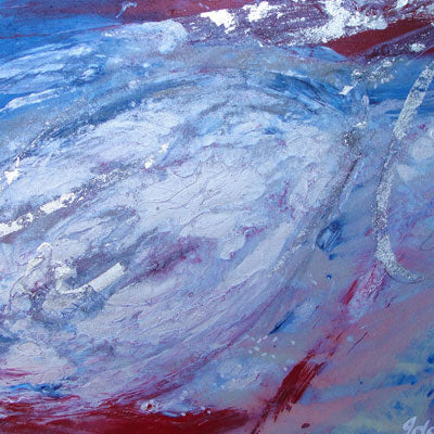 Abstract floral paintings in silver - idalet