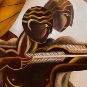 2006 Mystical Fine Art Painting - Archer with Symbolism and Reflection