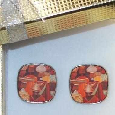 Basotho jewellery square stud earrings - idalet and erica