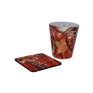 Maasai. Exclusive artistic ethnic art coffee mugs - idalet and erica