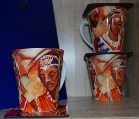 Maasai. Exclusive artistic ethnic art coffee mugs - idalet