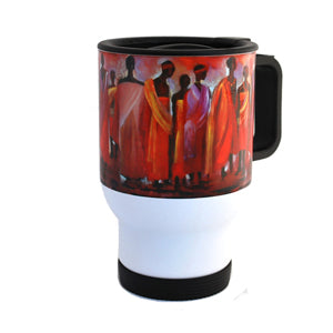 Colour Culture. A travel mug with African inspired art.
