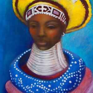 2005 - Esther a Ndebele woman - fine art painting on canvas