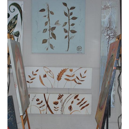 2008. Field of Flowers II, original minimalist leaf art. - defineartgifts