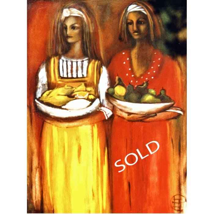 2003 Honeysuckle Painting of Women - A Stunning Addition to Your Art Collection