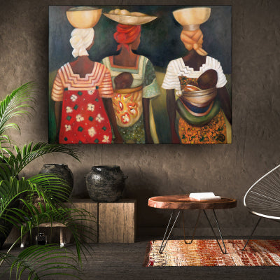 Beautiful ethnic canvas wall art print by Idalet and Erica
