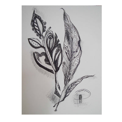  Contemporary leaf sketches by Idalet a SA fine artist.