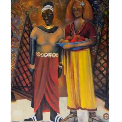 2003 Honeysuckle Painting of Women - A Stunning Addition to Your Art Collection