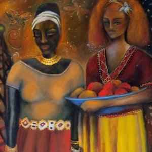 2003 Honeysuckle Painting of Women - A Stunning Addition to Your Art Collection