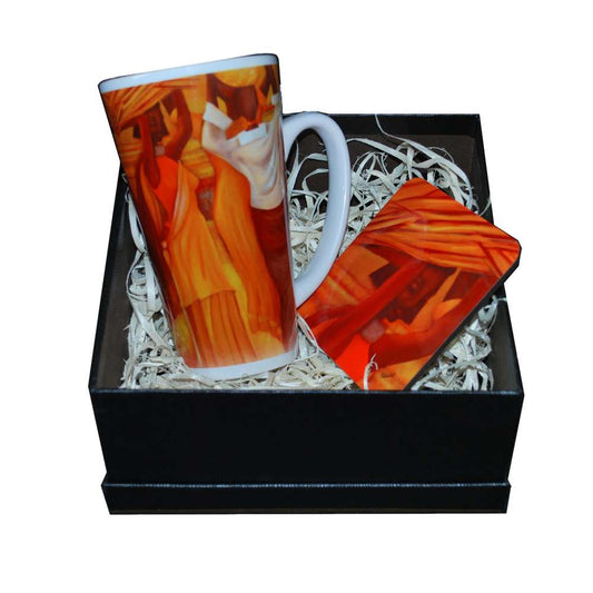 In the holy of my day. A tall ceramic cone-shaped mug - idalet and erica