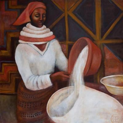 Inner Wall. African art paintings on canvas.