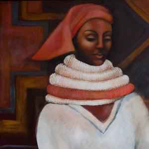 2005 Stunning Fine Art Ethnic Painting - Inner Wall