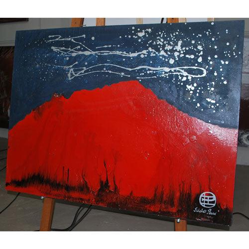 2007. Krakatoa Mountain. Abstract with red colour mountain. - defineartgifts