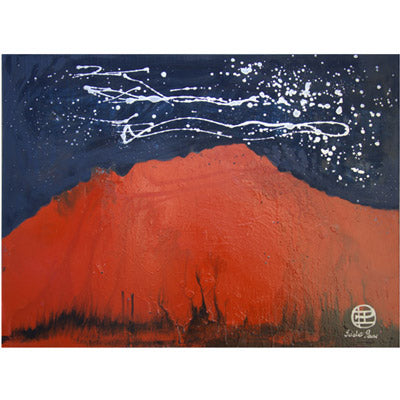 Abstract with red colour mountain