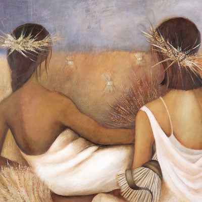 Wheat Gatherers fine art canvas prints online.