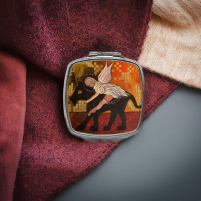 Les Paradis. Purse size compact mirror. - idalet and erica