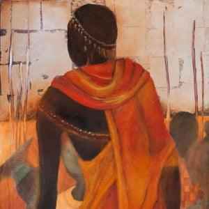 2002 - Captivating Maasai Warrior Painting – Embrace African Culture in Your Space