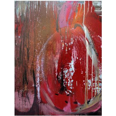 Magenta Night III. Abstract tree art