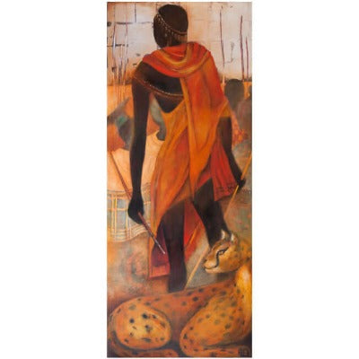 Maasai Warrior. Ethnic paintings of African people for sale