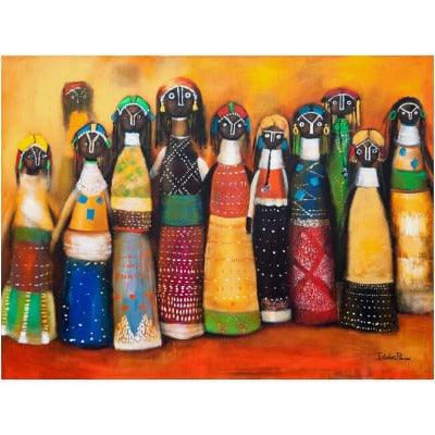 Ndebele Dolls. Beautiful African paintings images