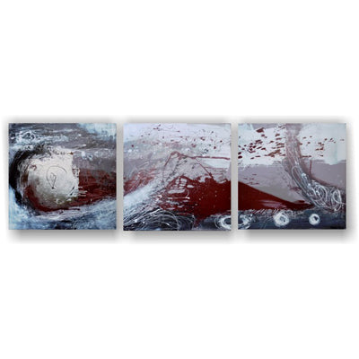 Large Ocean Waves Abstract with burgundy colour