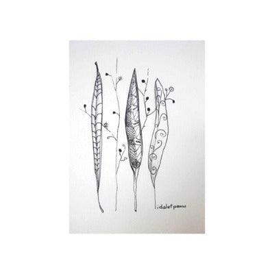 Pods. Contemporary modern abstract pod sketches leaf. - idalet