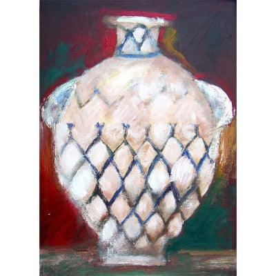 Paintings of white antique clay pots