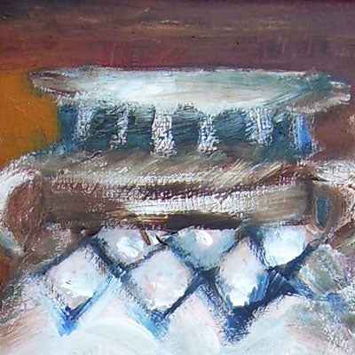 2003 - Pots II - framed fine art painting of a clay pot