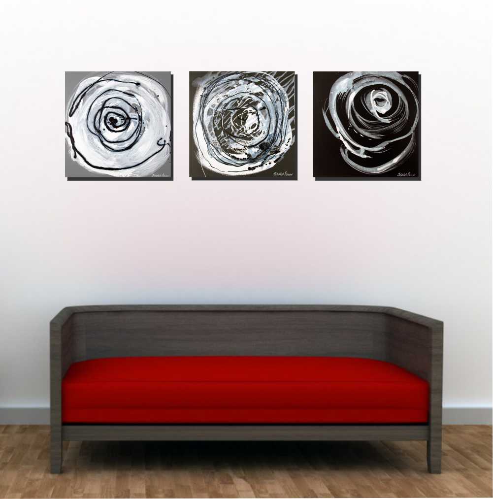 Desert Rose triptych modern contemporary canvas prints. - idaletanderica Desert White Rose - Jewellery gift set for women