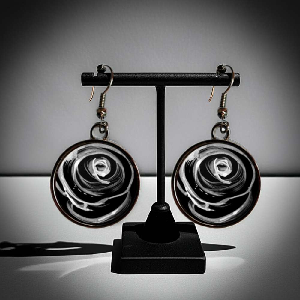 Desert Rose. Modern round earrings for women.