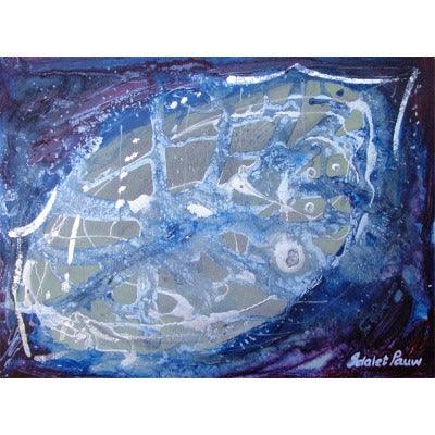 Modern leaf wall art. Silver Leaves IV. Contemporary leaf sketches - idalet